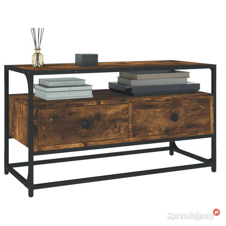 Szafka pod TV przydymiony dąb 80x35x45 WM826312 RTV Warszawa