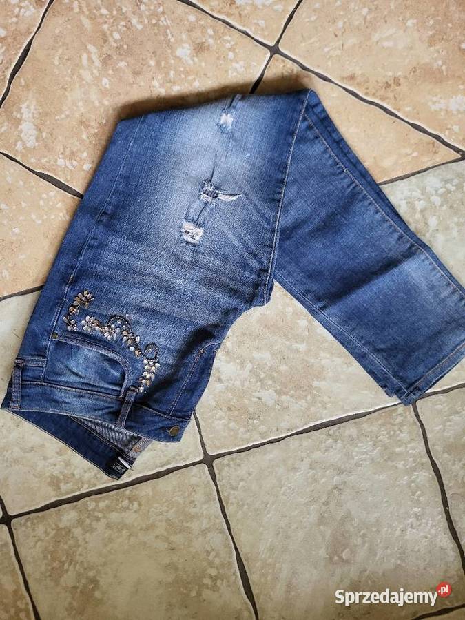 Spodnie dżinsowe klasyczne 40 ozdobione dolnośląskie Jelenia Góra sprzedam