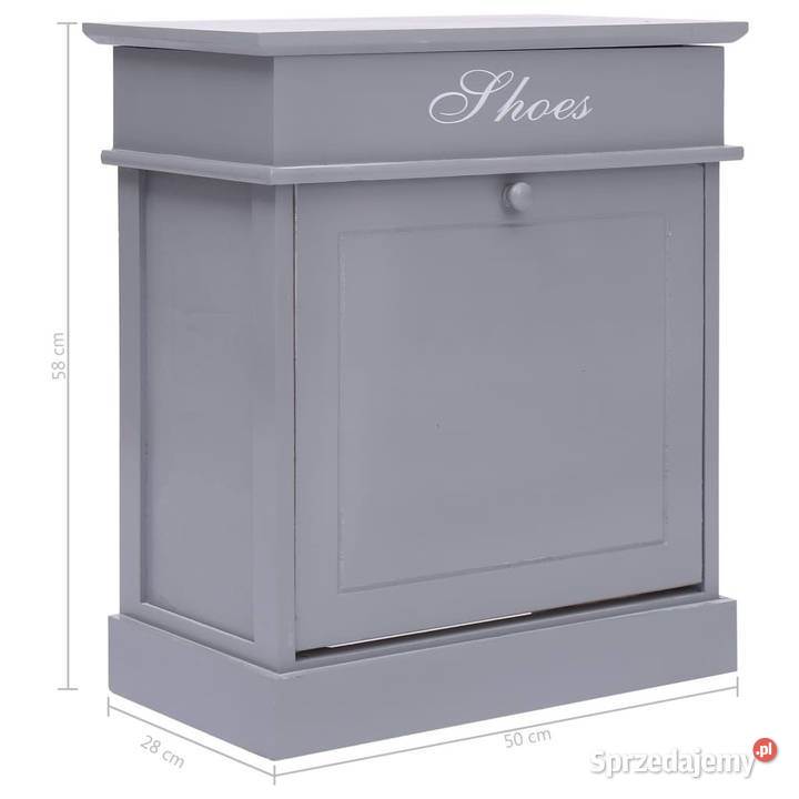 Szafka na buty szara 50 x 28 x 58 drewno Warszawa