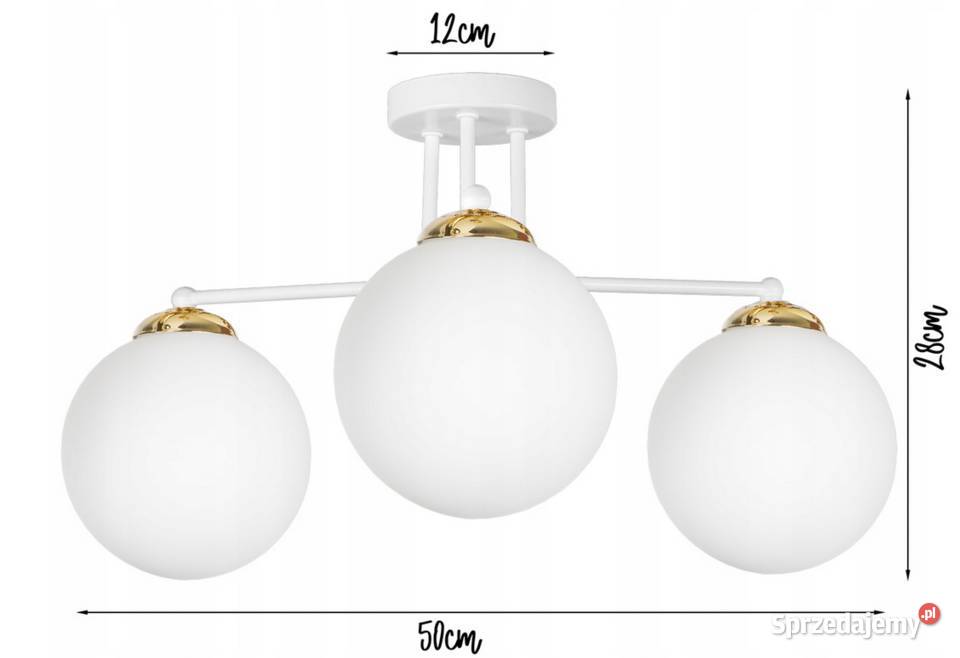 LAMPA sufitowa wisząca SZKLANA 3 KULE ZŁOTA Gold Akcesoria łazienkowe Akcesoria łazienkowe Choroszcz sprzedam