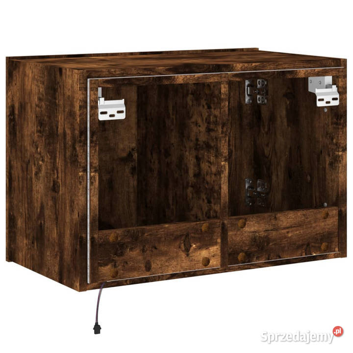 Ścienna szafka TV z LED przydymiony dąb 60x35x41 Warszawa