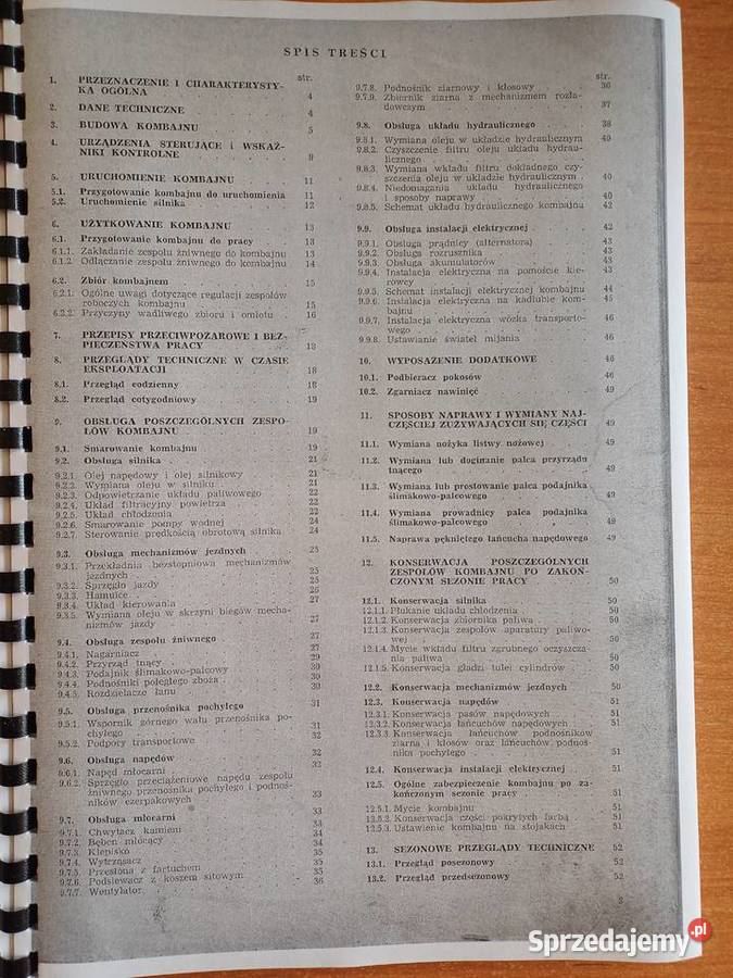 Instrukcja obsługi Kombajn zbożowy BIZON Z056 Kowal sprzedam