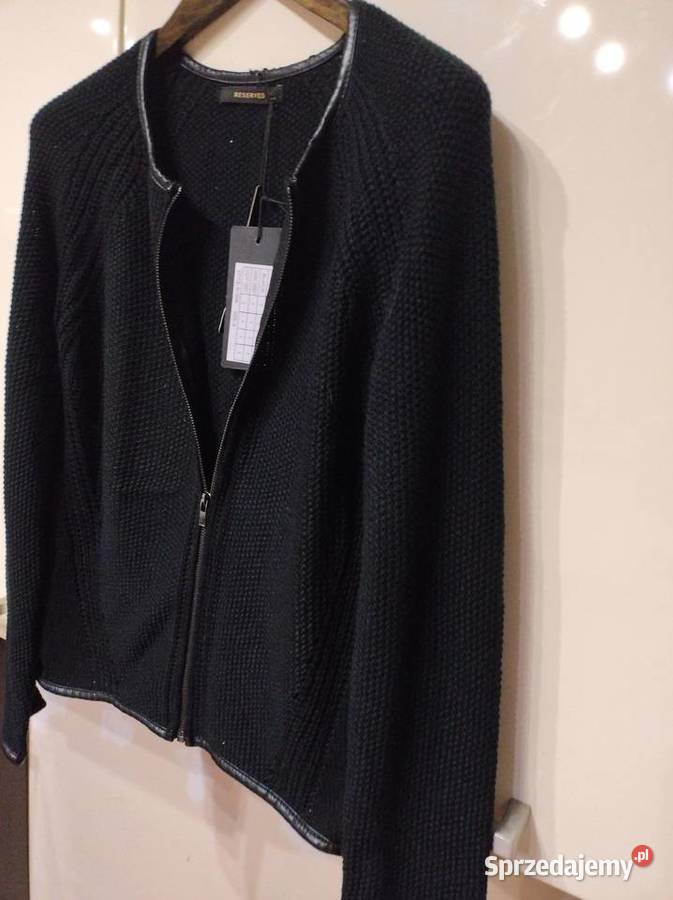 Kardigan w kolorze czarnym z lamówkami Lublin