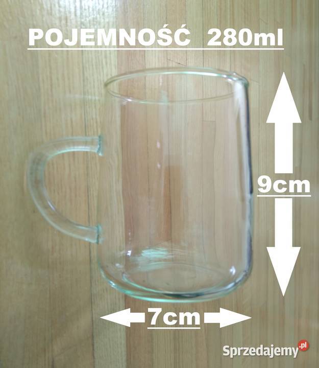 Nowe szklanki z uchem szklane kubki z uchwytem Warszawa