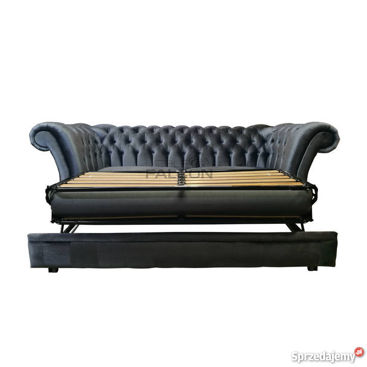Pikowana sofa Chesterfield Exeter Soft fspania zielony