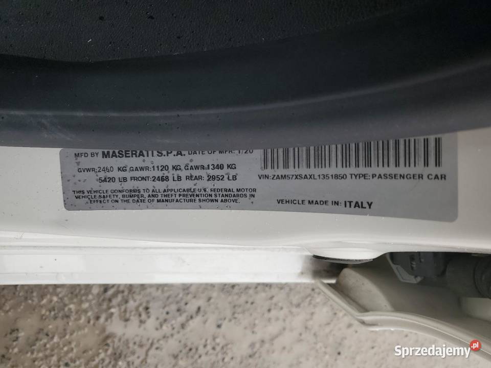 2020 MASERATI GHIBLI benzyna Ghibli Częstochowa