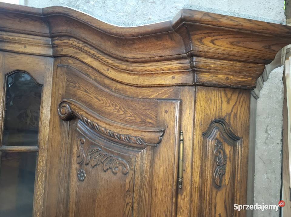 Piękny kredens dębowy lity ciemny dąb biblioteka 54cm Kredensy i witryny Sypniewo sprzedam