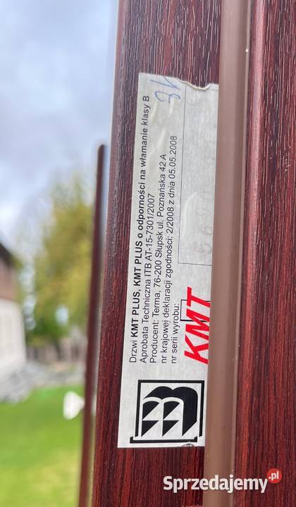 Drzwi zewnętrzne 90 lewe kompletne z futryną Łomża