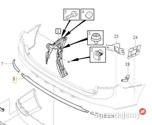 VOLVO XC90 II oryginalna listwa zderzaka tyl Gadgety motoryzacyjne Bielany Wrocławskie