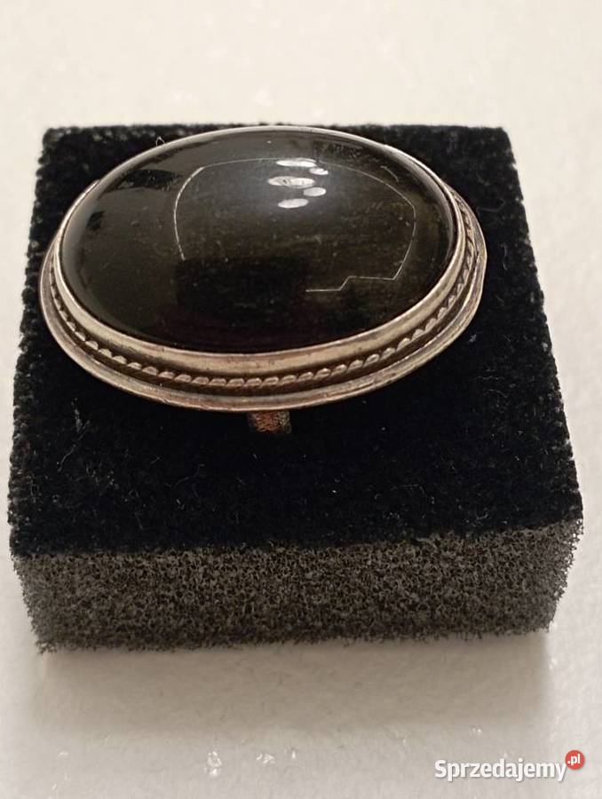 Pierścionek srebrny czarne oczko Radom