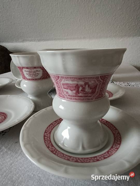 Porcelanowe sygnowane kufelki pucharki kubki Gorlice