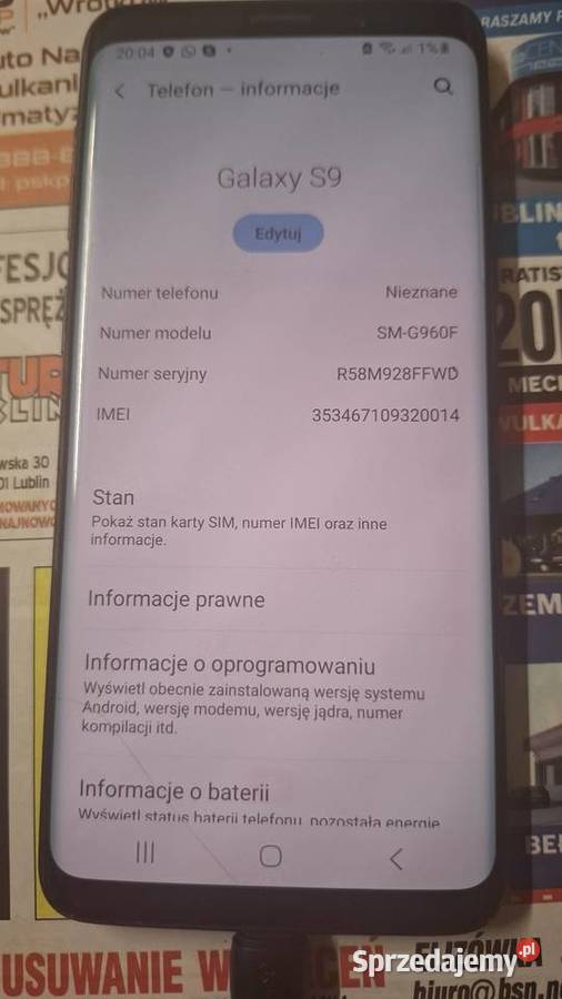 Samsung galaxy s9 lubelskie Wereszcze Małe