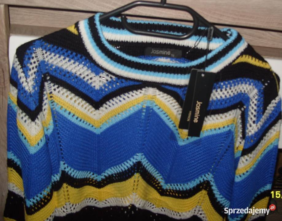JASMINA Chabrowo żółty sweterek w zygzaki SM Rawicz