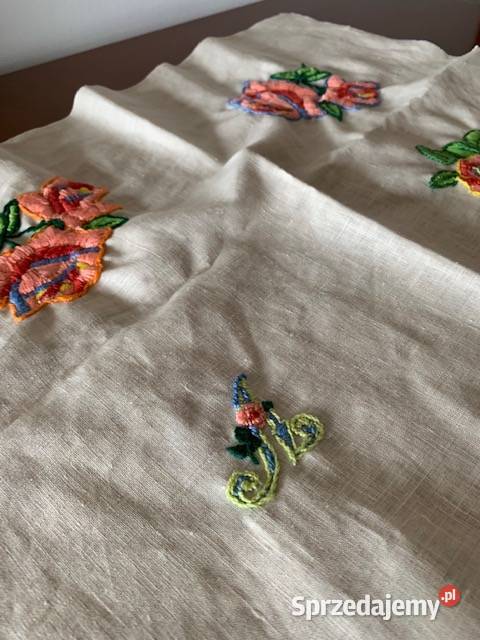 Haft rękodzieło kwiaty kolorowe inicjał A hand Częstochowa sprzedam