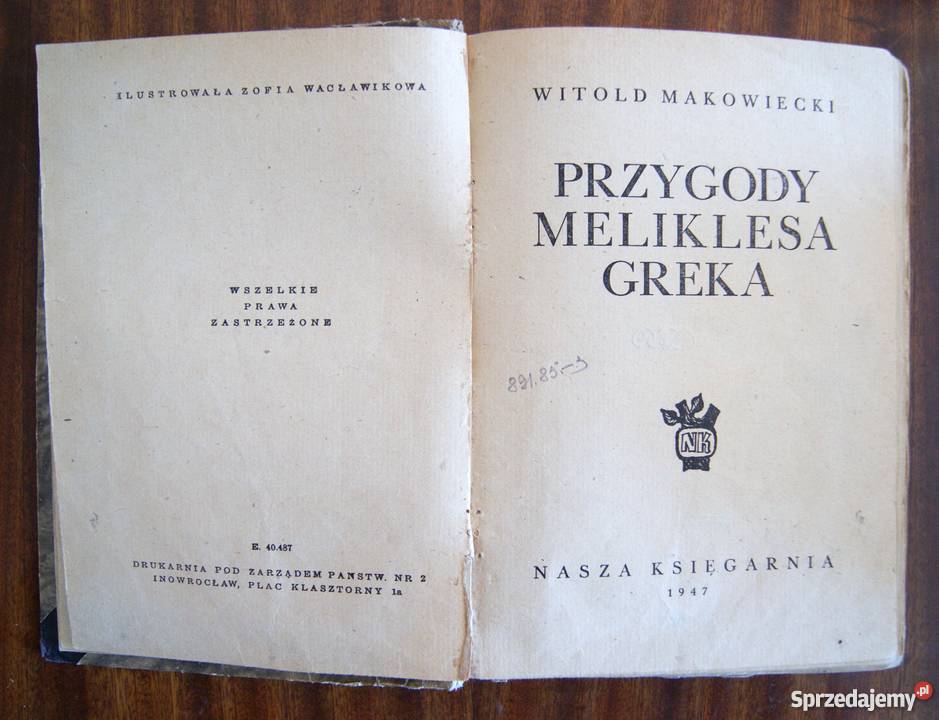 Witold Makowiecki Przygody Meliklesa Greka 1947 Parczew