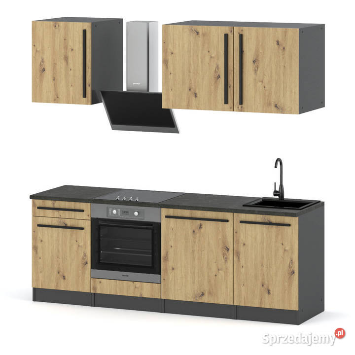 Meble Kuchenne Szare Z Drewnem Agata 22m Elbląg