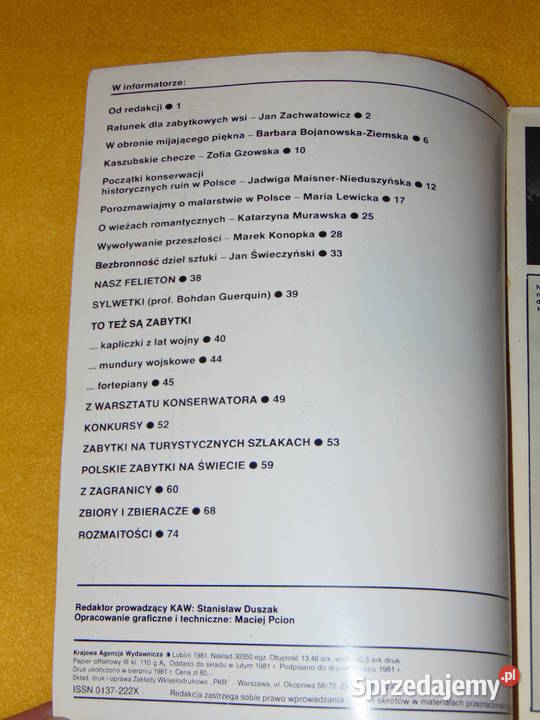 Spotkania z zabytkami 1981 Czasopisma Lublin sprzedam