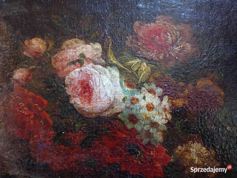 Stary obraz olejny Róże Kartuzy sprzedam