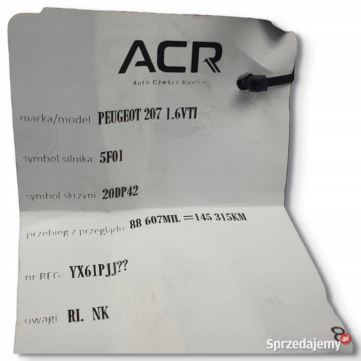 ROZRUSZNIK Peugeot 207 16 VTI V755001780