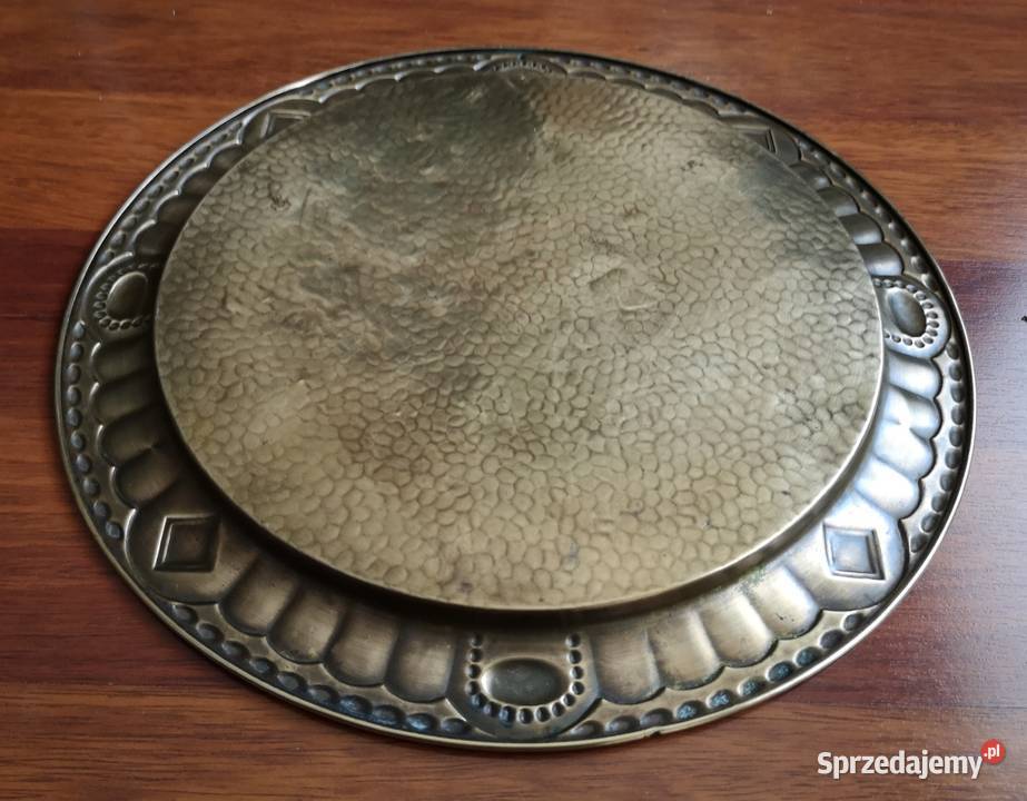 Stara mosiężna taca Katowice