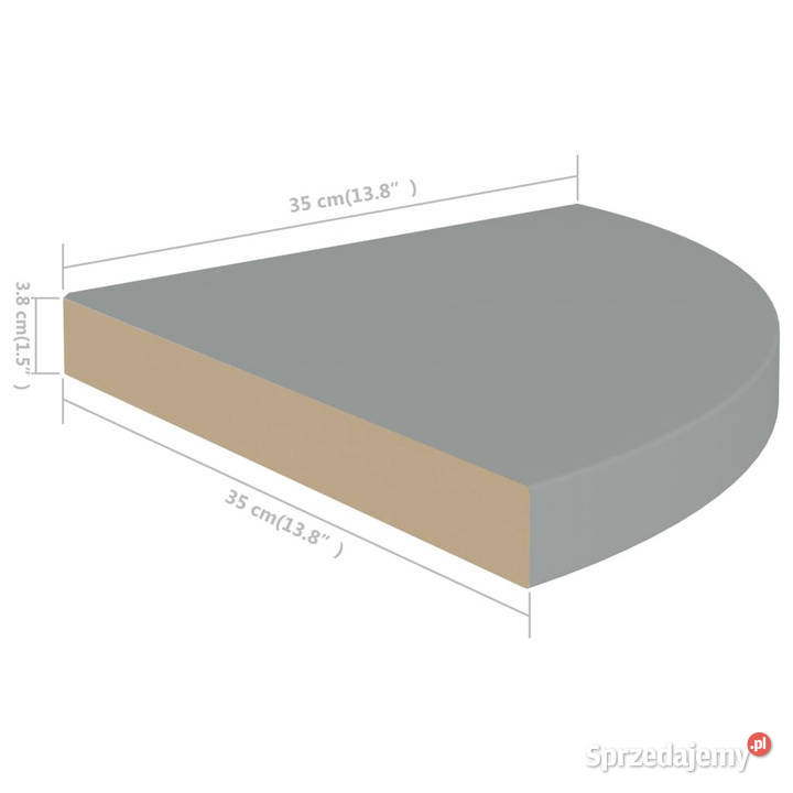 Narożne półki ścienne 2 szare 35x35x38 MDF sprzedam