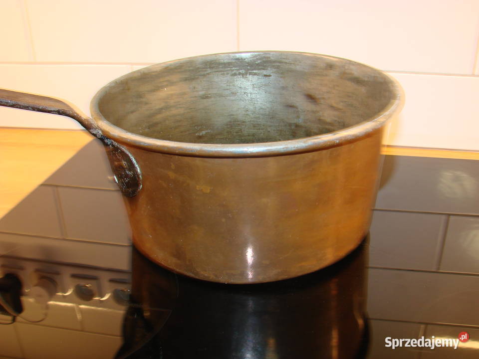 duży stary miedziany rondel Pruszcz Gdański