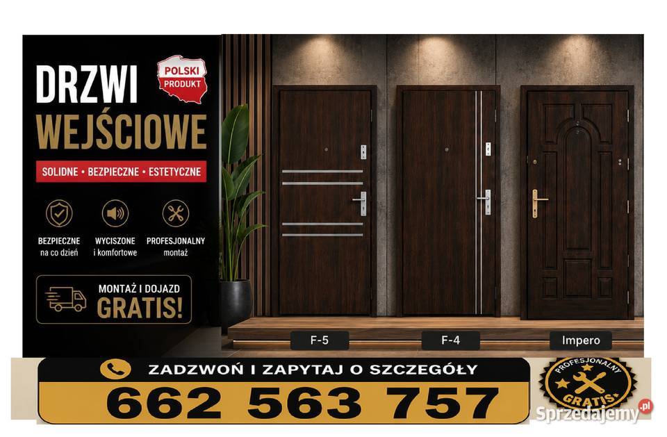 Drzwi wejściowe akustyczne ZEWNĘTRZNE Z montażem śląskie Gliwice