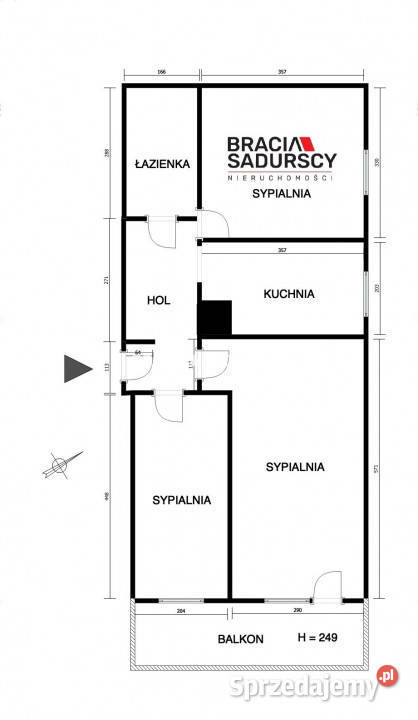 Mieszkanie Kraków 59m2 3 pokojowe
