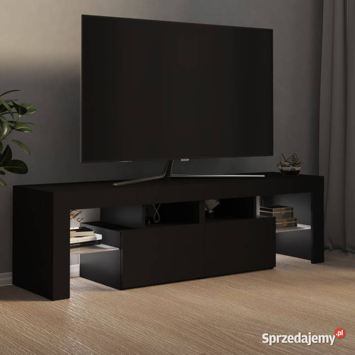 Szafka pod TV z oświetleniem LED czarna mazowieckie Warszawa