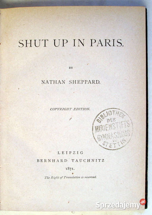 SSHUT UP IN PARIS by Nathan Sheppard Leipzig małopolskie Limanowa