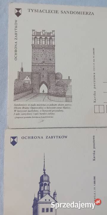 2 pocztówki Ochrona zabytków Tysiąclecie