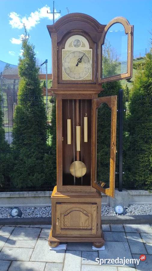 Zegar stojący w skrzyni dębowej Iwonicz-Zdrój