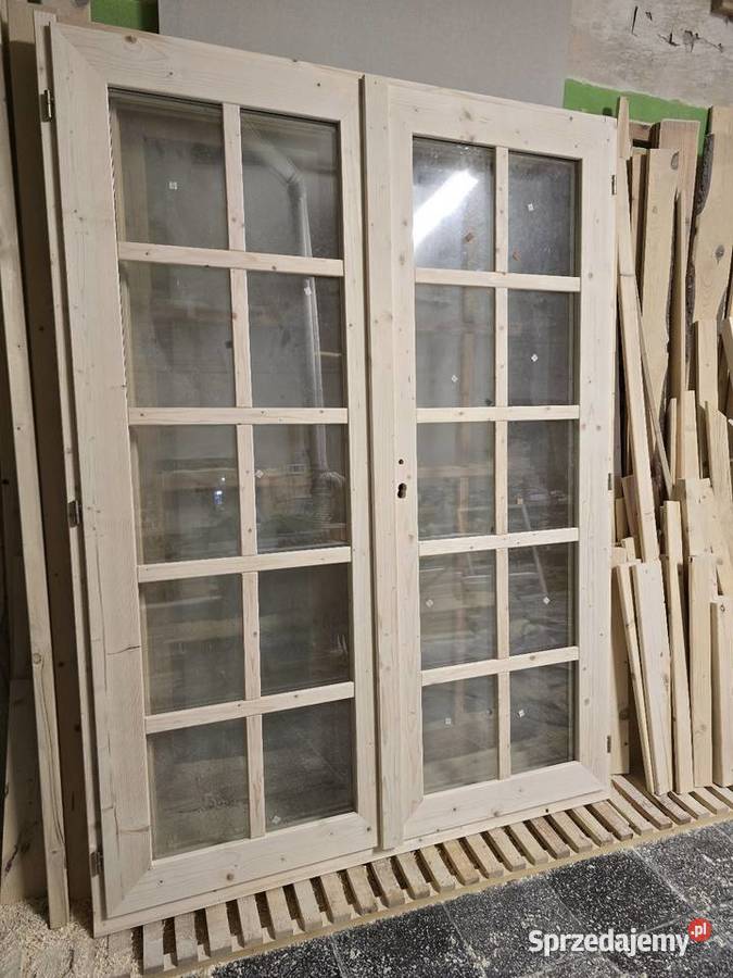 Drzwi drewniane tarasowe 130 x 200 Warszawa sprzedam