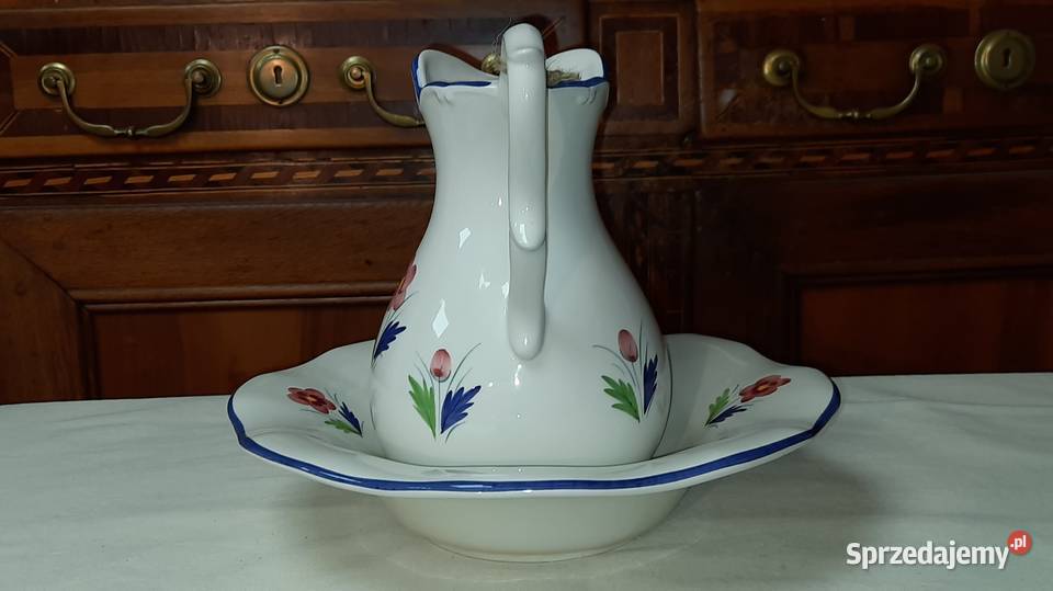 komplet łazienkowy dzban i misa ceramika z Stepnica