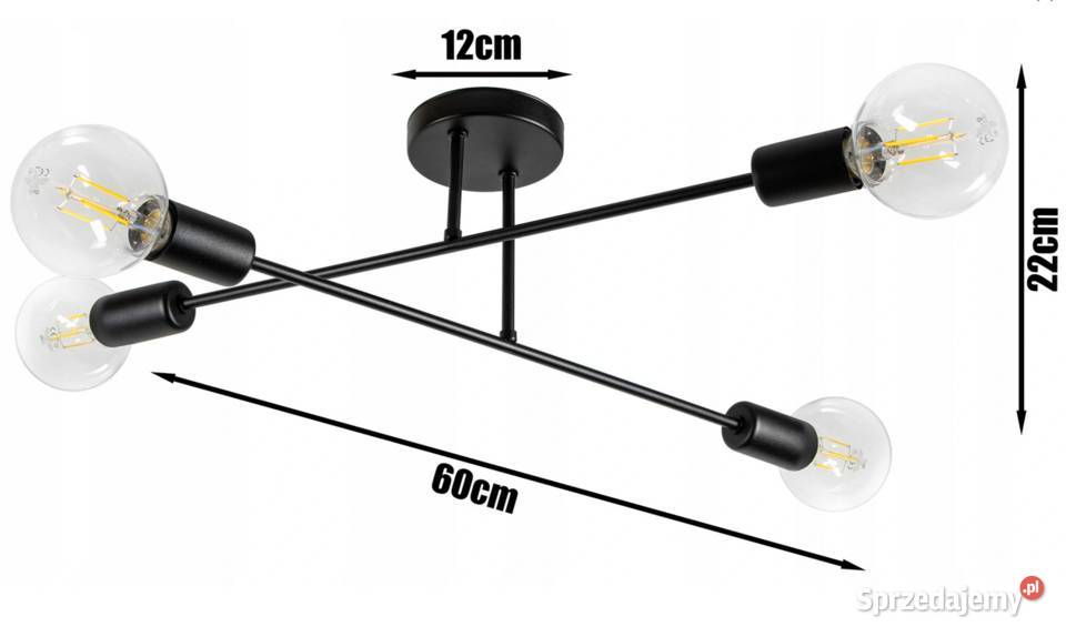 LAMPA SUFITOWA Czarna LOFT Edison 4ramienna podlaskie Choroszcz sprzedam