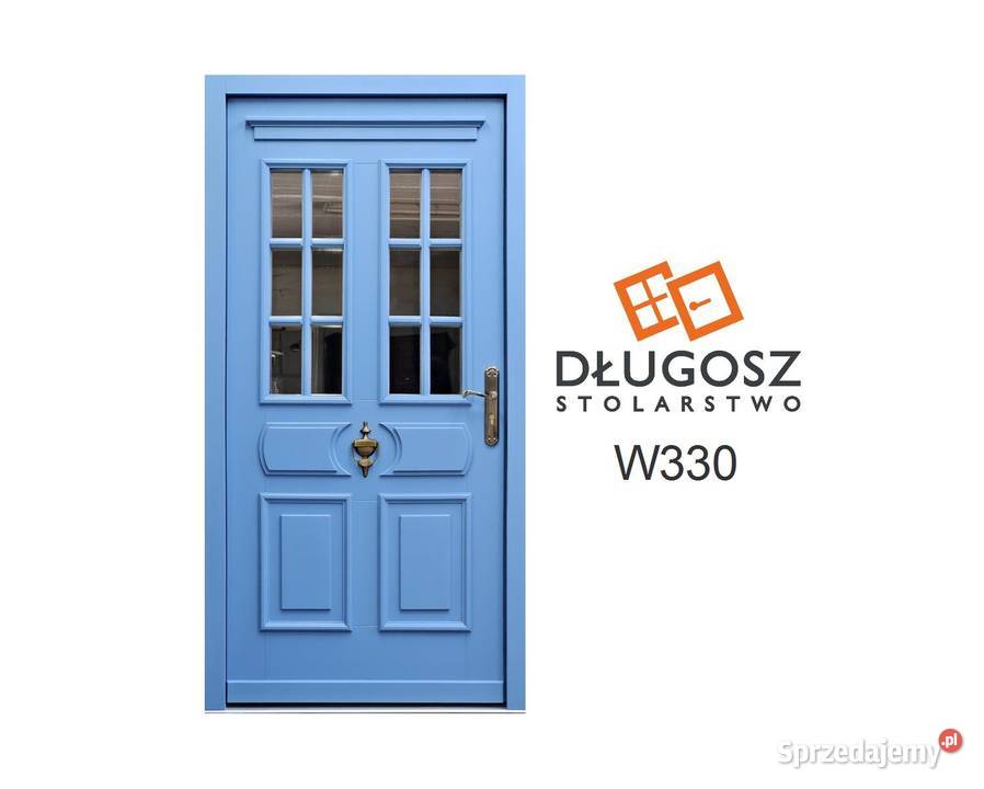 Drzwi DŁUGOSZ zewnętrzne retro RAL5024 Ostrów Wielkopolski sprzedam