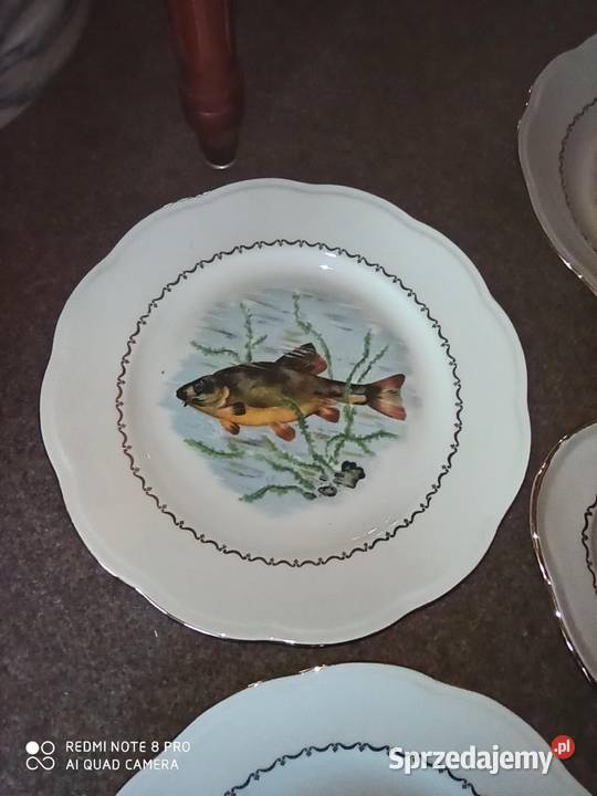 Serwis do ryb 6 osób F P France Societye Franca Porcelana i szkło Gdańsk