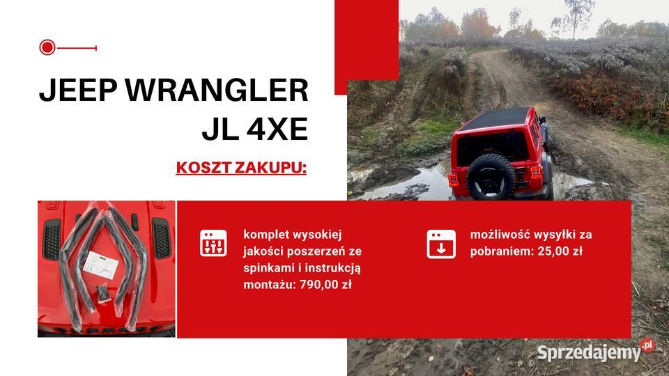 4XE Listwy poszerzające nadkola poszerzenia Jeep Chrzanów