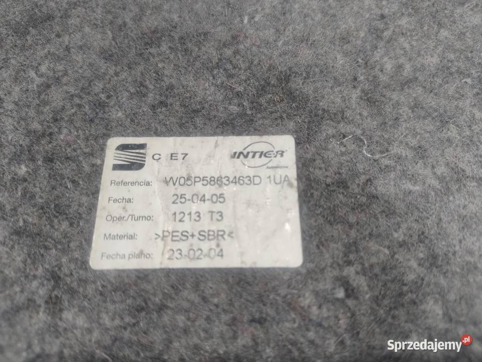 DYWAN WYKŁADZINA BAGAŻNIKA SEAT TOLEDO III
