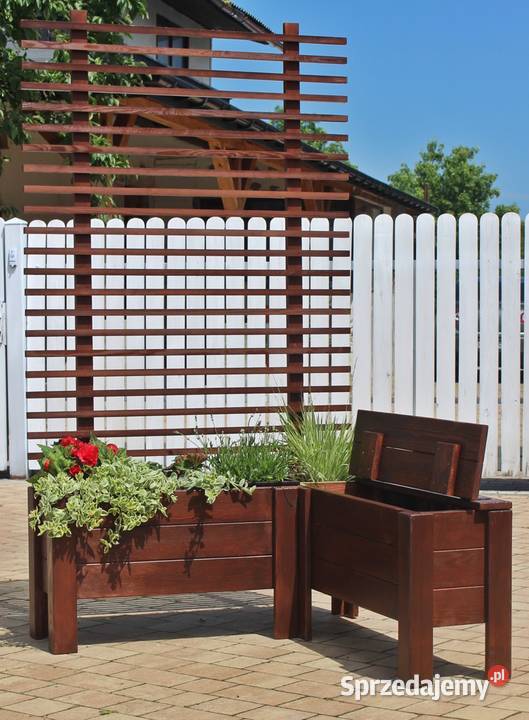 donica drewniana narożna pergola Warszawa