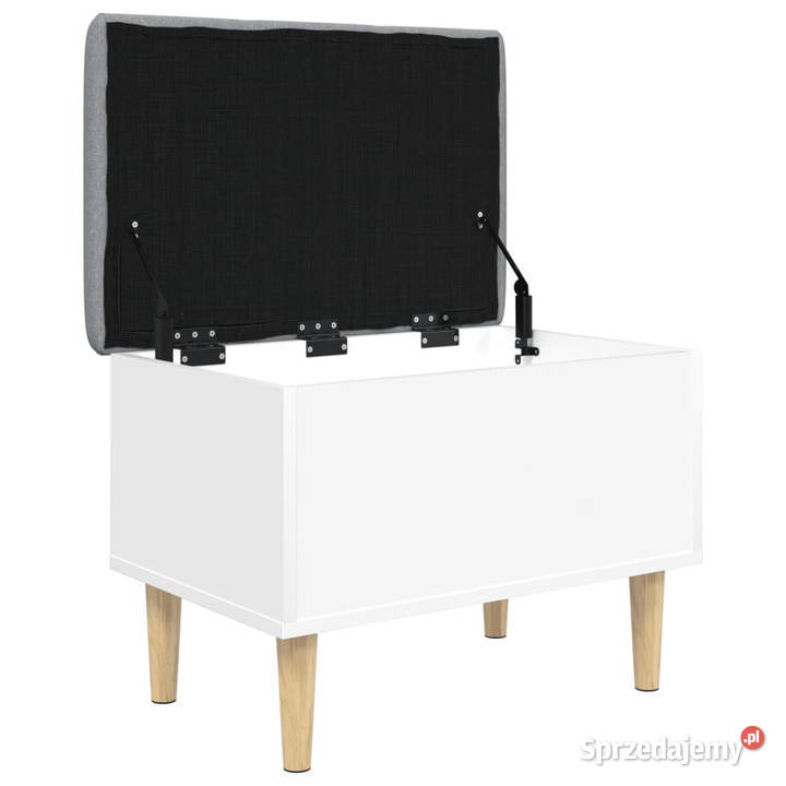 Ławka ze schowkiem biała 62x42x46 materiał mazowieckie sprzedam