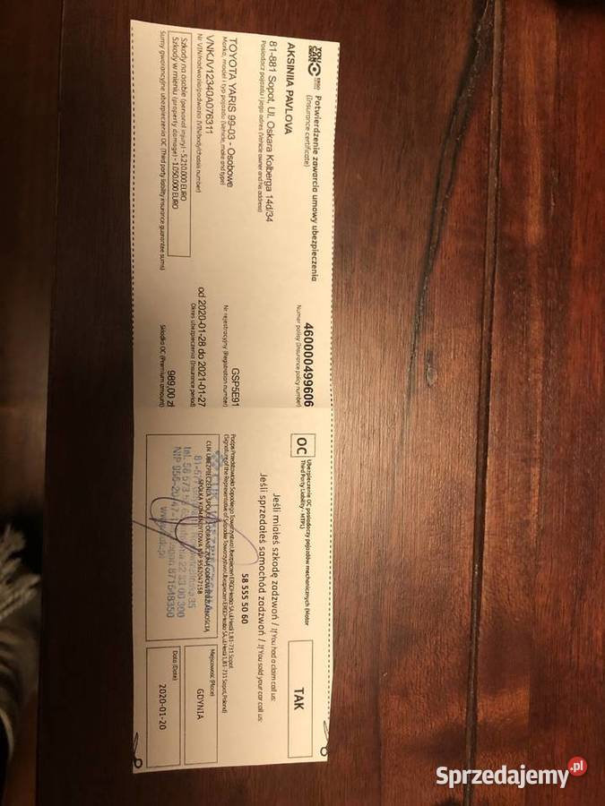 Toyota Yaris 2002 na części dawca silnika