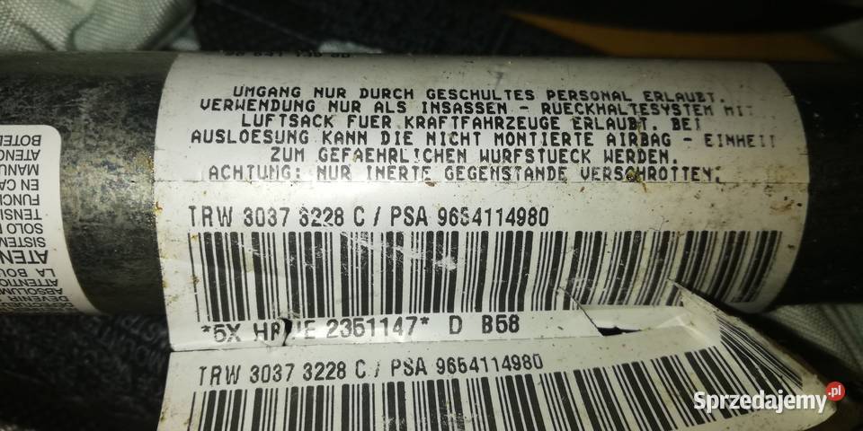 airbag kurtyna lewaprawa Citroen C4 PicassoGrand