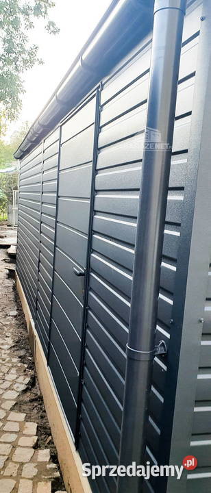 GARAŻ BLASZANY 6m x 5m 2X BRAMA UCHYLNA GRAFIT