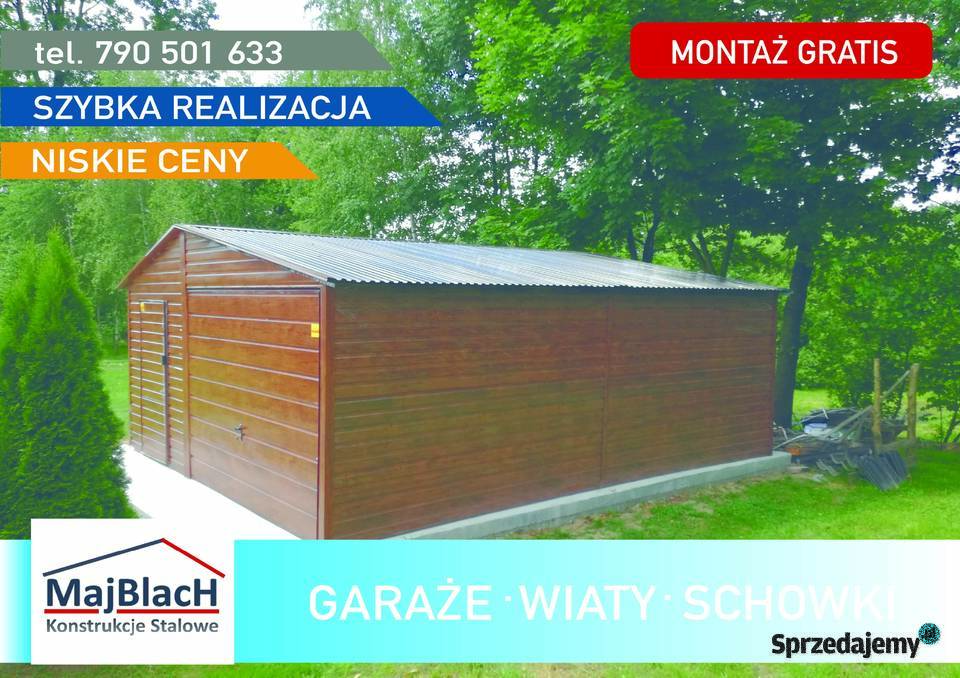 Drewnopodobny Blaszak Blaszany Garaż  Garaże 20m2 Jawor