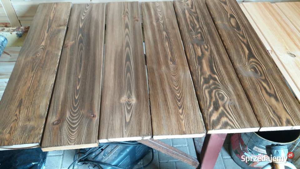Deski szczotkowane postarzane taras podbitka Raszówka