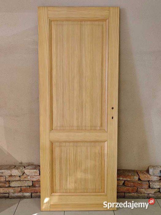 Drzwi drewniane lite sosna 78x202 grubość 4 Góra sprzedam