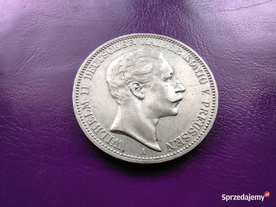 Moneta PRUSY 3 MARKI 1910 A Srebro Rzadkość Antyki, Sztuka, Kolekcje Pruszków sprzedam
