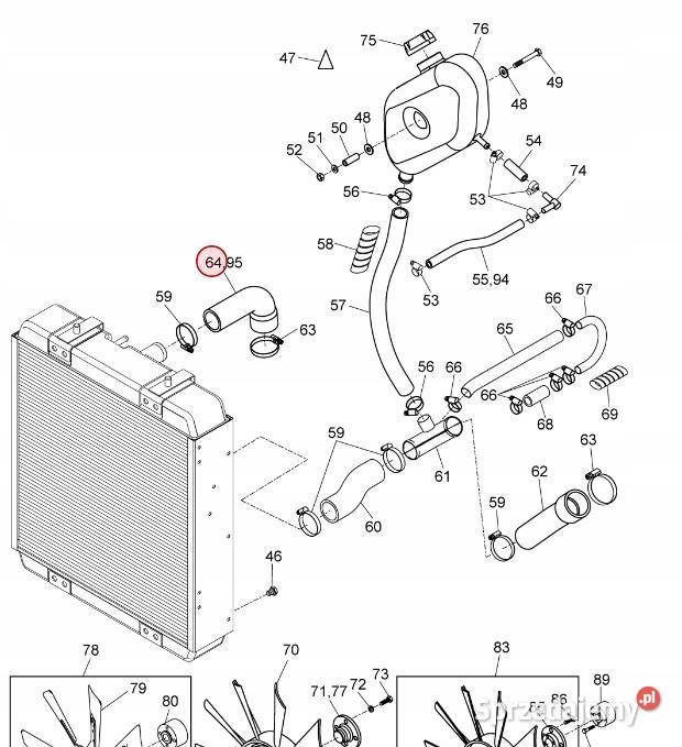 Przewód górny chłodnicy Zetor 54013008 ORYGINAŁ Tyczyn