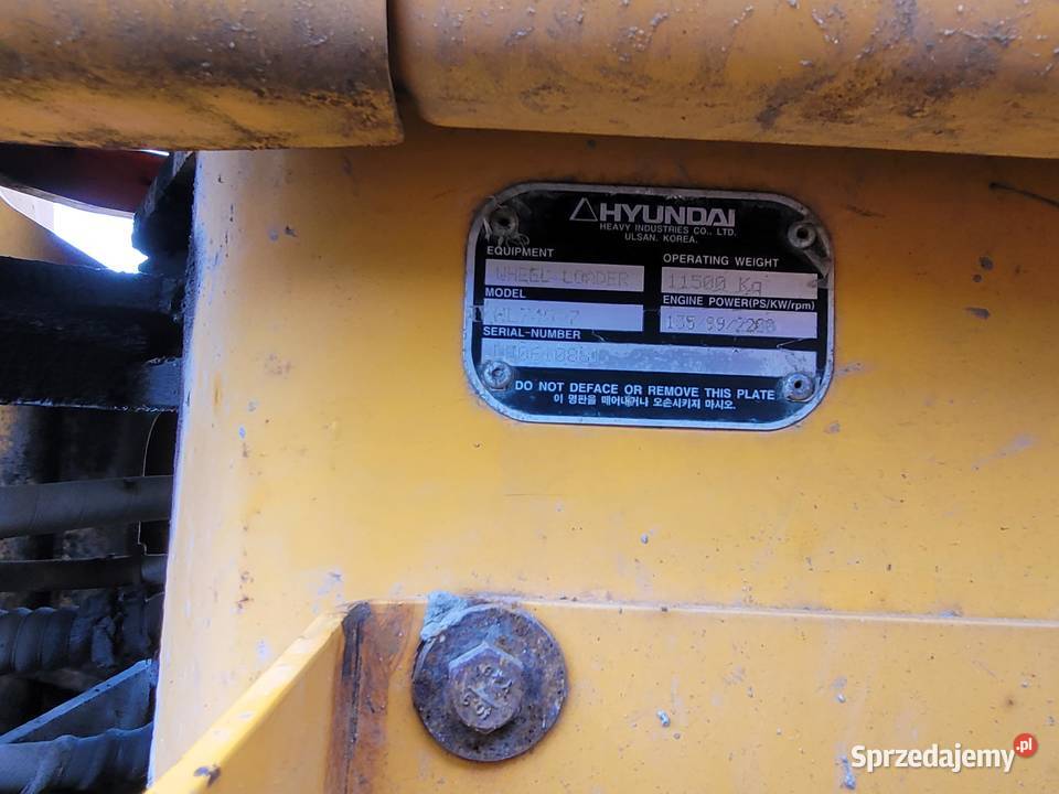 Syndyk sprzeda ŁADOWARKA KOŁOWA HYUNDAI HL 7407 nie mazowieckie Warszawa